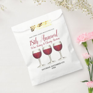 Winery Glass Bottle Red Wine Tasting Vineyard Favour Bags