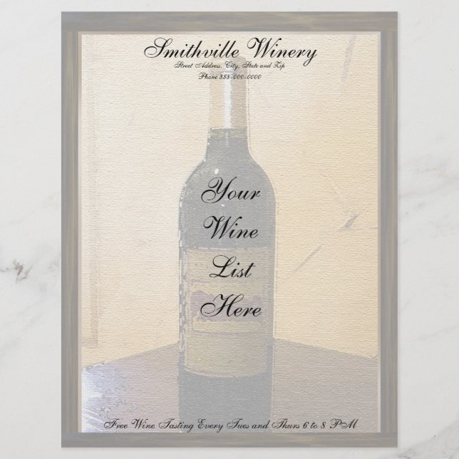 Winery Letterhead Design (Front)