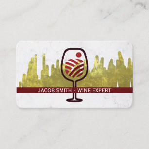 Winery Logo Gold Foil Marble Business Card