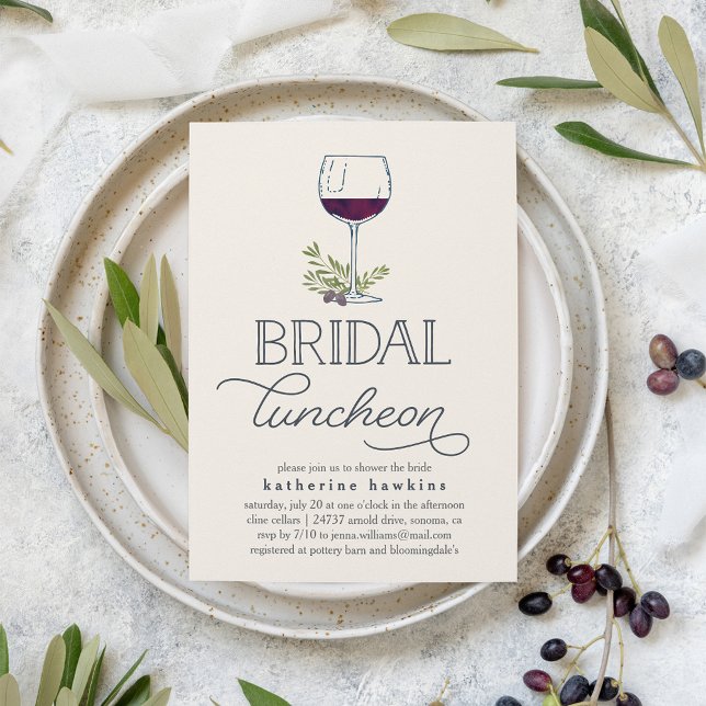 Winery or Wine Tasting Bridal Luncheon Invitation (Creator Uploaded)