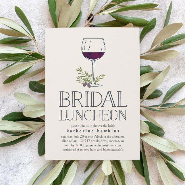 Winery or Wine Tasting Bridal Luncheon Invitation (Creator Uploaded)