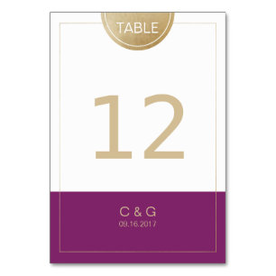 Winery purple simple modern wedding table number