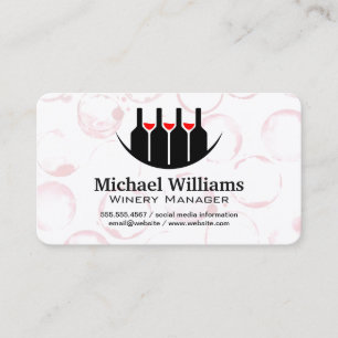 Winery   Red Wine Glasses and Bottles Business Card
