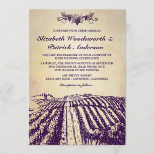 Winery Tuscan Vintage Vineyard Wedding Invitations