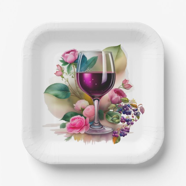  Winery Vineyard  Grapevine  Paper Plate (Front)
