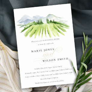 Winery Vineyard Mountain Rehearsal Dinner Invite