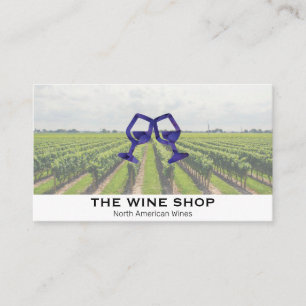 Winery Vineyard Toast Glasses Grapes Business Card