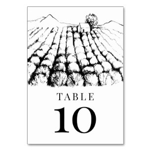 Winery Vineyard Wedding Table Number