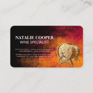 Winery Vintage Wine Barrel Business Card