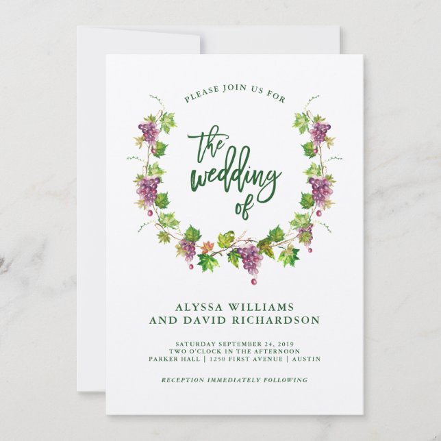 Winery Wedding with Rustic Typography | Kraft Invitation (Front)
