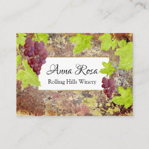 *~* Winery Wine Cellar Wine Grape Cluster Vineyard Business Card