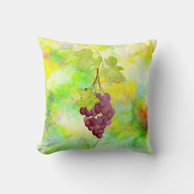 *Winery Wine Grapes Vineyard Wine Cellar Cushion (Front)