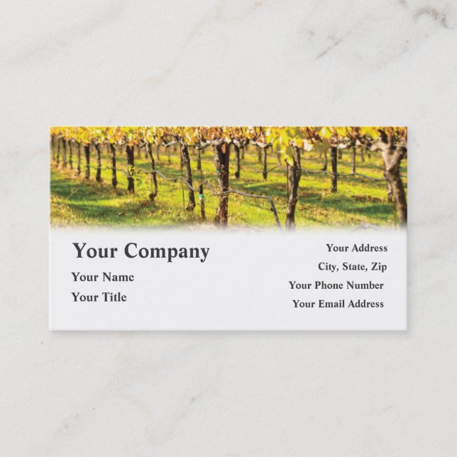 Winery Wine Restaurant Vineyard Business Cards (Front)
