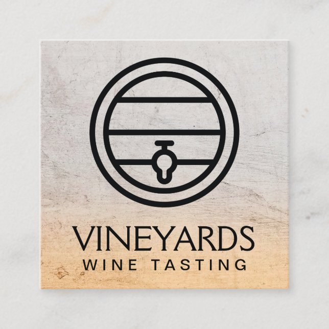 Winery  | Wine Tasting | Barrel Square Business Card (Front)