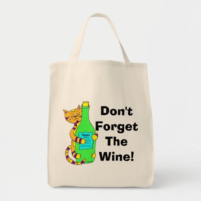 Wineycat "Don't Forget The Wine!" Shopping Bag (Front)