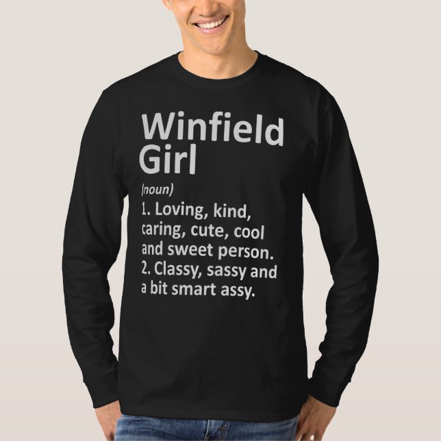 Winfield Girl Al Alabama Funny City Home Roots T-Shirt (Front)