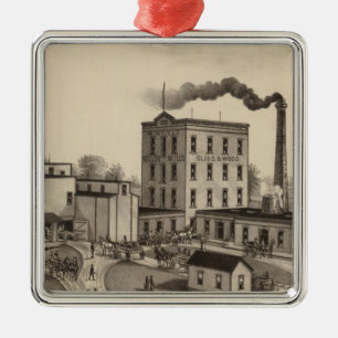 Winfield Roller Mills, Blissand Wood, Kansas Metal Tree Decoration