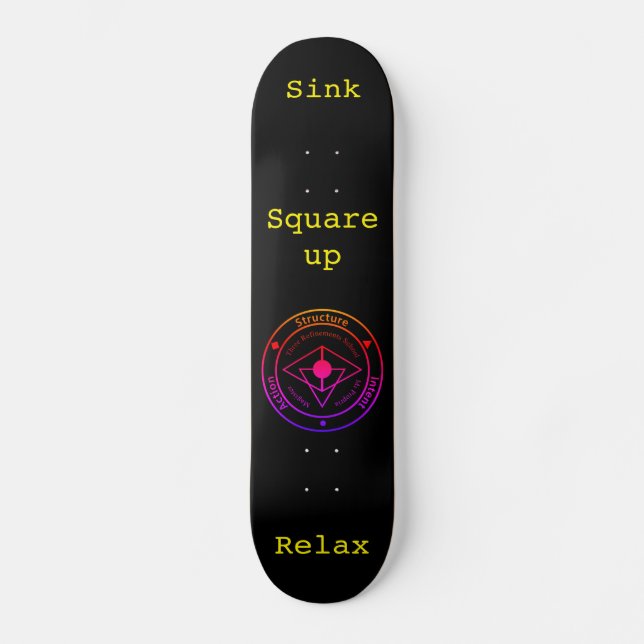 Wing Chun Training Deck (Black) Skateboard (Front)