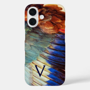 WING FEATHERS OF AN EUROPEAN ROLLER MONOGRAM iPhone 16 CASE
