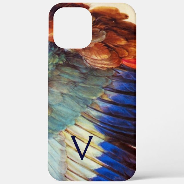 WING FEATHERS OF AN EUROPEAN ROLLER MONOGRAM Case-Mate iPhone CASE (Back)