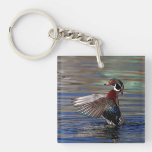 Wing Flapping Wood Duck Key Ring
