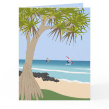 Wing Foil Surfers Pandanus Tree at the Beach
