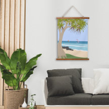 Wing Foil Surfers Pandanus Tree at the Beach