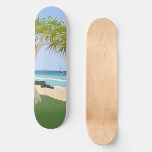 Wing Foil Surfers Pandanus Tree at the Beach Skateboard
