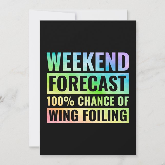 Wing Foiling Hydrofoil Surfing Surf Water Sports Card (Front)