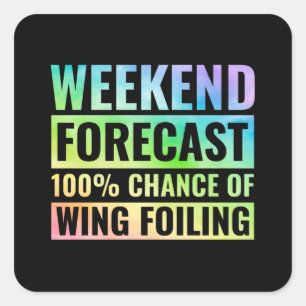 Wing Foiling Hydrofoil Surfing Surf Water Sports Square Sticker