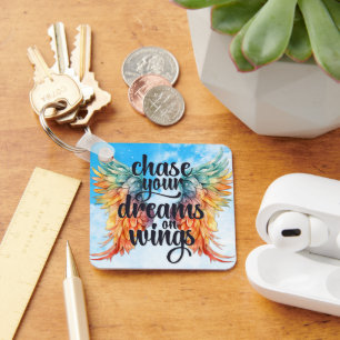 Wing Inspirational Quote Key Ring