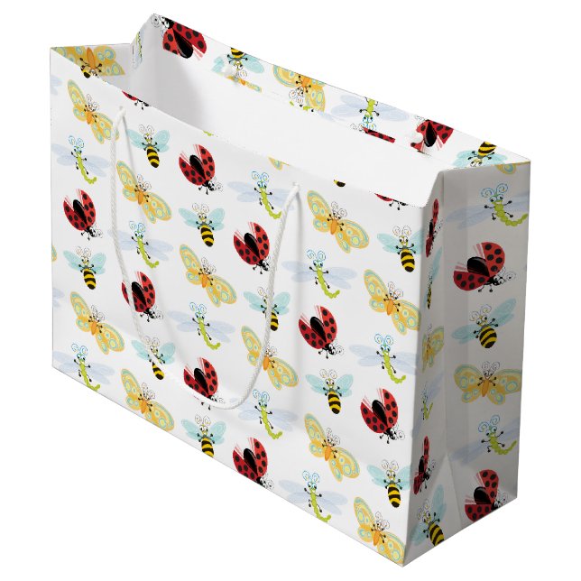 Wing-Nutz™_Fluttering Buddies_pattern_party size Large Gift Bag (Front Angled)