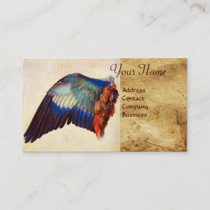 WING OF A ROLLER ON ANTIQUE PARCHMENT Monogram Business Card