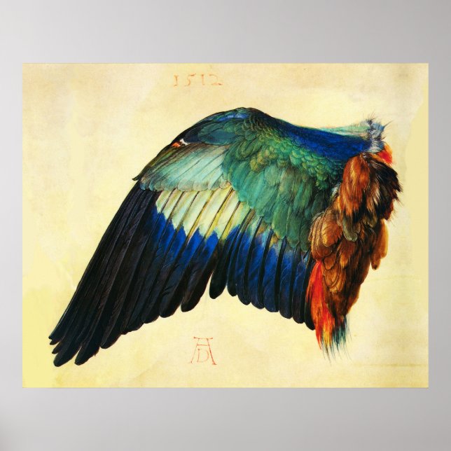 WING OF AN EUROPEAN ROLLER Durer Poster (Front)