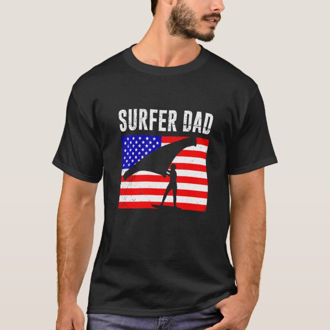 Wing Surf Dad Usa Wing Foiler T-Shirt (Front)