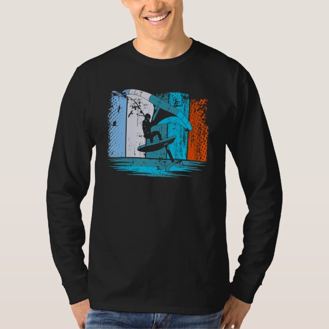 Wing Surf Wing Foil Wingsurfer Retro T-Shirt (Front)