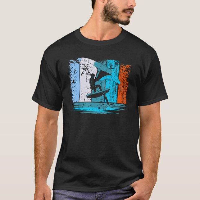 Wing Surf Wing Foil Wingsurfer Retro T-Shirt (Front)