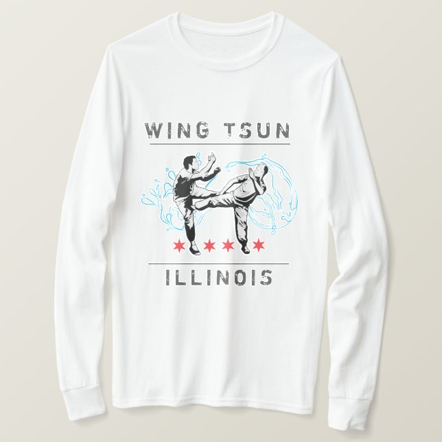 Wing Tsun Illinois - Horizontal Line White T-Shirt (Design Front)