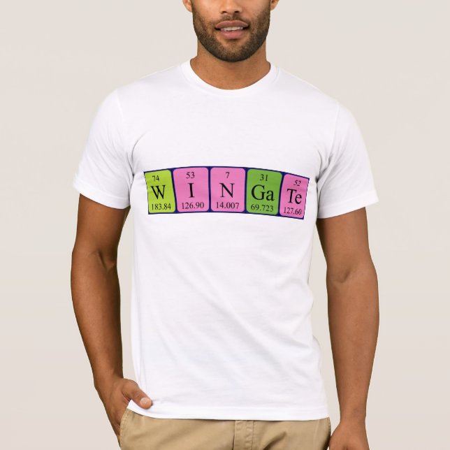 Wingate periodic table name shirt (Front)