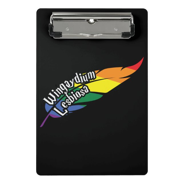 Wingaydium Lesbiosa – Funny LGBTQ+ Magic Pun Mini Clipboard (Front)