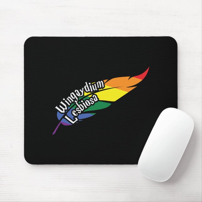 Wingaydium Lesbiosa – Funny LGBTQ+ Magic Pun Mouse Pad (With Mouse)