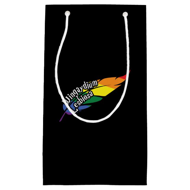 Wingaydium Lesbiosa – Funny LGBTQ+ Magic Pun Small Gift Bag (Front)