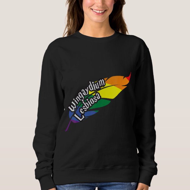 Wingaydium Lesbiosa Hearts Flag Lgbt Gay For Pride Sweatshirt (Front)