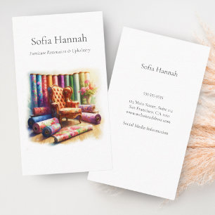 Wingback Chair And Fabric, Furniture Restoration  Business Card