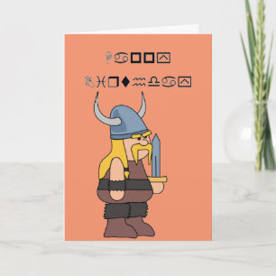 Wingding Viking Happy Birthday Card
