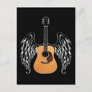 Winged Acoustic Guitar Postcard