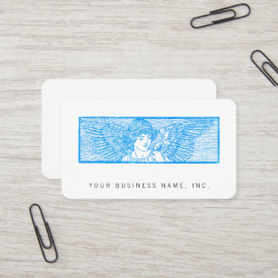 Winged Angel Ornament Letterpress Style Business Card