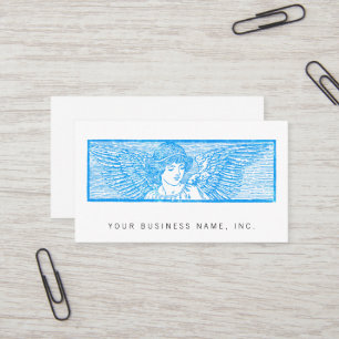 Winged Angel Ornament Letterpress Style Business Card