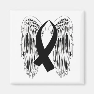 Winged Awareness Ribbon (Black) Magnet