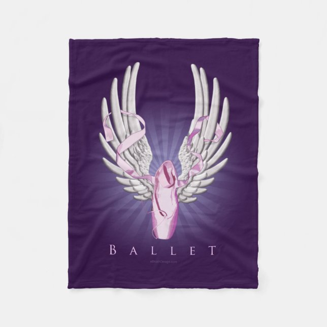 Winged Ballet (Dance) Fleece Blanket (Front)